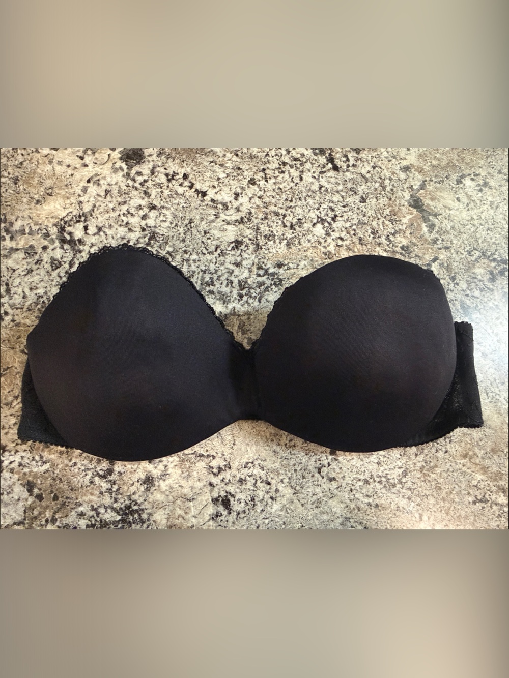 Strapless Adhesive Black Silicone Bra - Seamless Support